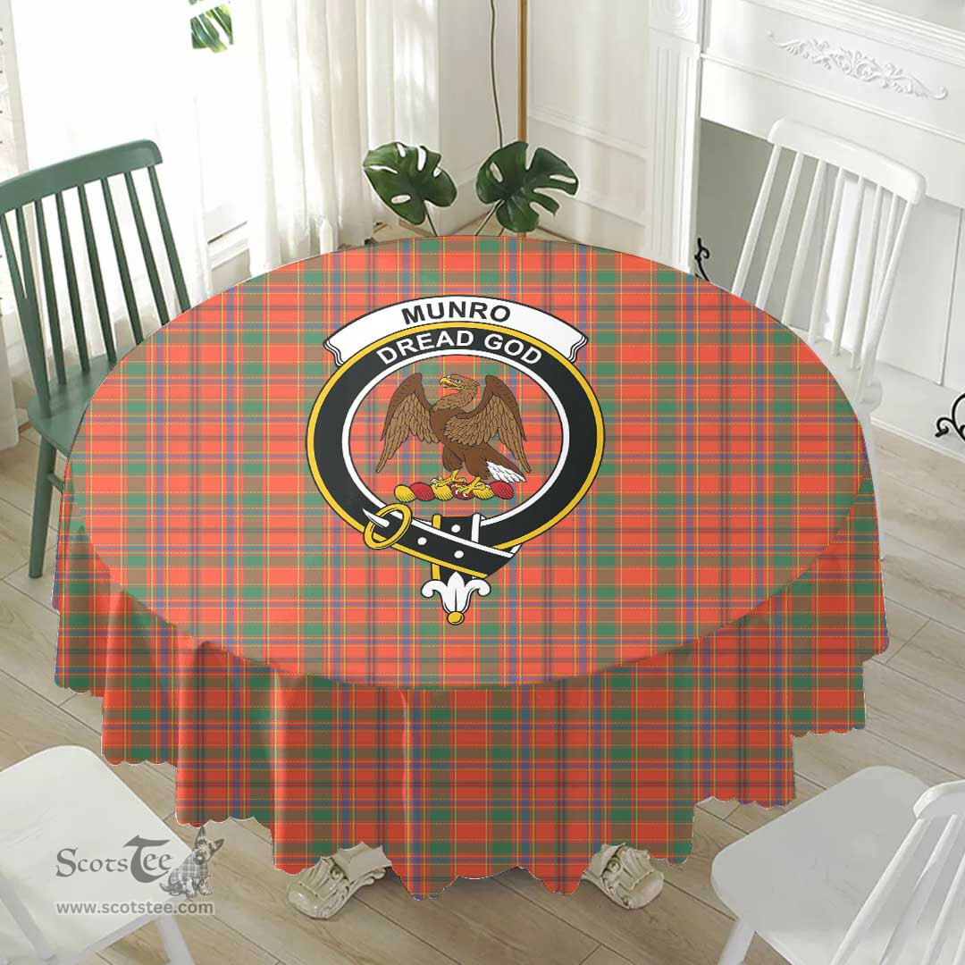 Scottish Munro Ancient Crest Tartan Plaid Round Tablecloth Tartan Home Decor Scottish Plaid Tartan Plaid - ScotsTee - scotstee.com