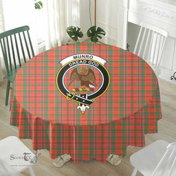 Scottish Munro Ancient Crest Tartan Plaid Round Tablecloth Tartan Home Decor Scottish Plaid Tartan Plaid - ScotsTee - scotstee.com