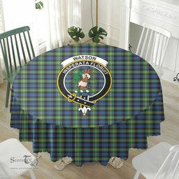 Scottish Watson Ancient Crest Tartan Plaid Round Tablecloth Tartan Home Decor Scottish Plaid Tartan Plaid - ScotsTee - scotstee.com