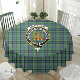 Scottish MacThomas Ancient Crest Tartan Plaid Round Tablecloth Tartan Home Decor Scottish Plaid Tartan Plaid - ScotsTee - scotstee.com