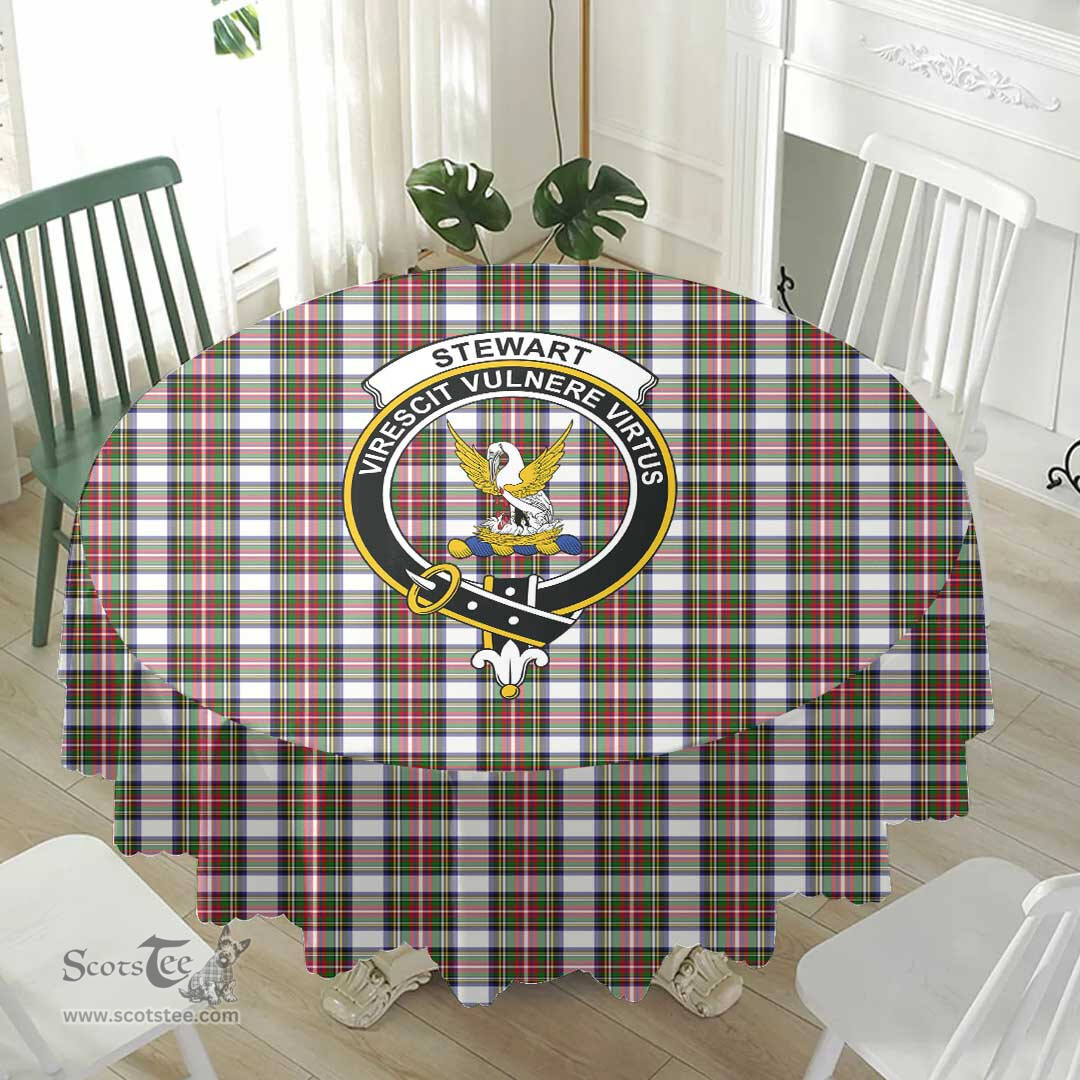 Scottish Stewart Dress Modern Crest Tartan Plaid Round Tablecloth Tartan Home Decor Scottish Plaid Tartan Plaid - ScotsTee - scotstee.com