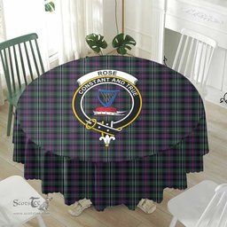 Scottish Rose Hunting Modern Crest Tartan Plaid Round Tablecloth Tartan Home Decor Scottish Plaid Tartan Plaid - ScotsTee - scotstee.com