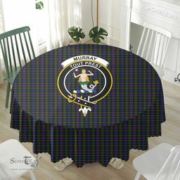 Scottish Murray of Atholl Modern Crest Tartan Plaid Round Tablecloth Tartan Home Decor Scottish Plaid Tartan Plaid - ScotsTee - scotstee.com