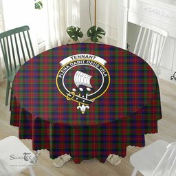 Scottish Tennant Crest Tartan Plaid Round Tablecloth Tartan Home Decor Scottish Plaid Tartan Plaid - ScotsTee - scotstee.com