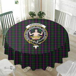 Scottish Urquhart Modern Crest Tartan Plaid Round Tablecloth Tartan Home Decor Scottish Plaid Tartan Plaid - ScotsTee - scotstee.com