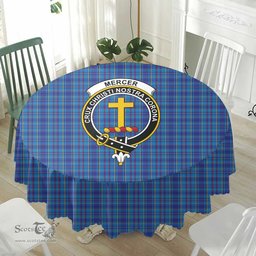 Scottish Mercer Modern Crest Tartan Plaid Round Tablecloth Tartan Home Decor Scottish Plaid Tartan Plaid - ScotsTee - scotstee.com