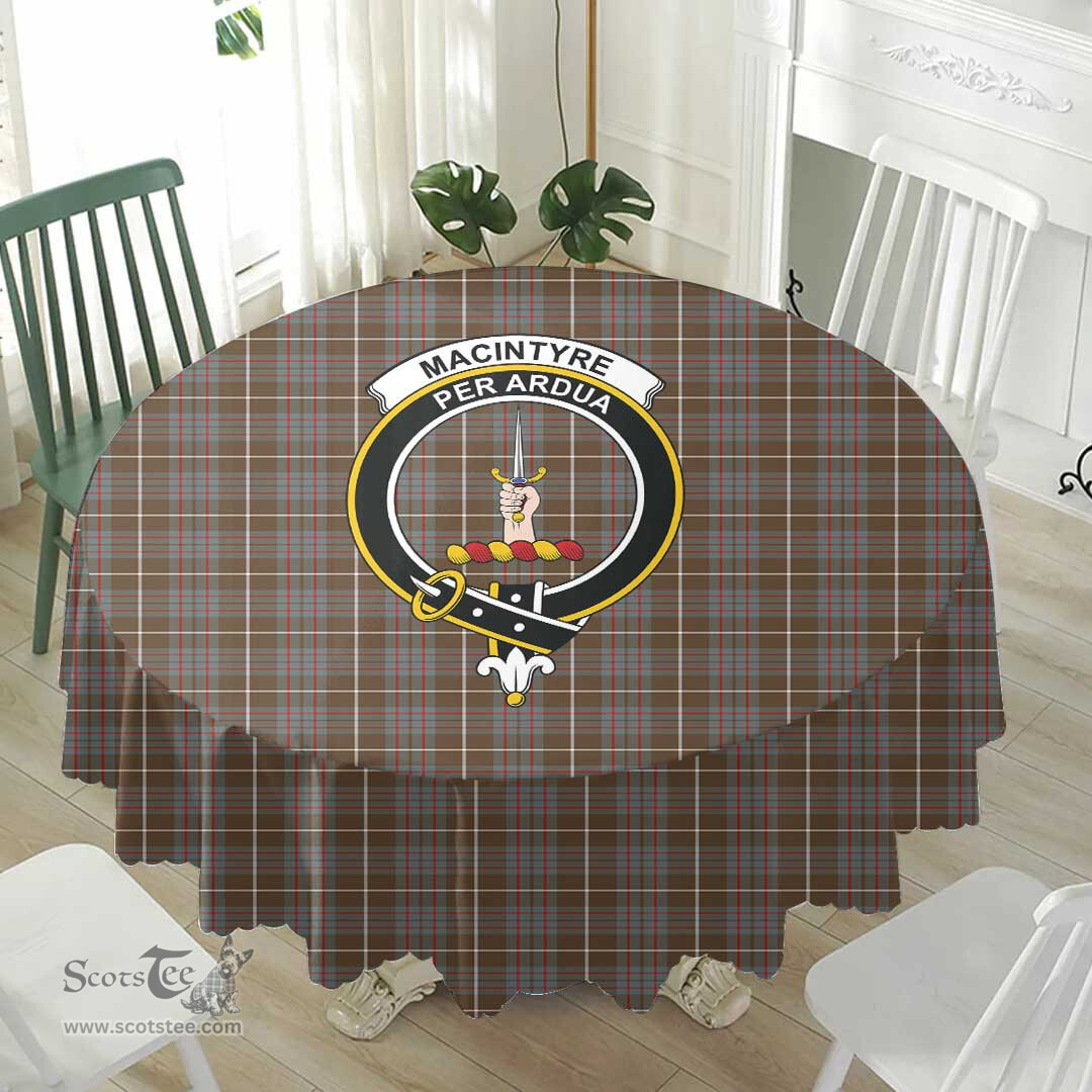 Scottish MacIntyre Hunting Weathered Crest Tartan Plaid Round Tablecloth Tartan Home Decor Scottish Plaid Tartan Plaid - ScotsTee - scotstee.com