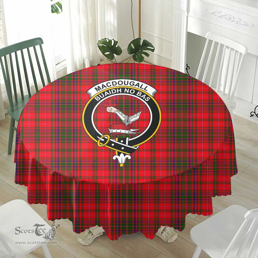 Scottish MacDougall Modern Crest Tartan Plaid Round Tablecloth Tartan Home Decor Scottish Plaid Tartan Plaid - ScotsTee - scotstee.com