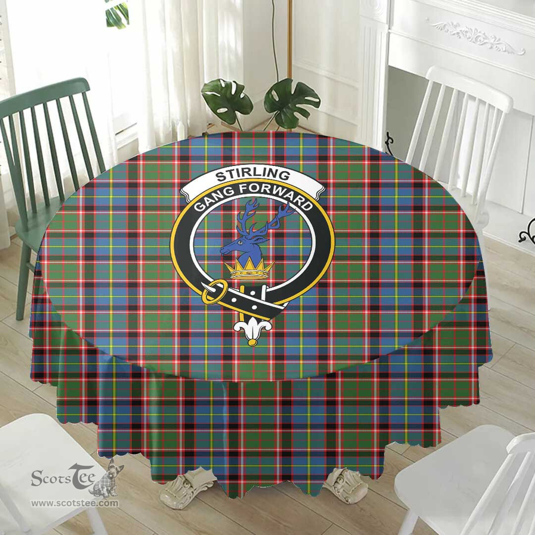 Scottish Stirling & Bannockburn District Crest Tartan Plaid Round Tablecloth Tartan Home Decor Scottish Plaid Tartan Plaid - ScotsTee - scotstee.com