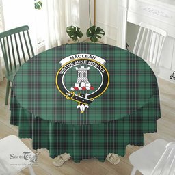 Scottish MacLean Hunting Ancient Crest Tartan Plaid Round Tablecloth Tartan Home Decor Scottish Plaid Tartan Plaid - ScotsTee - scotstee.com