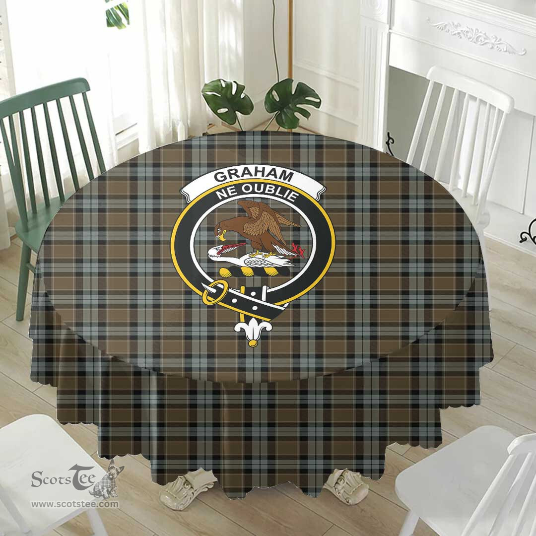 Scottish Graham of Menteith Weathered Crest Tartan Plaid Round Tablecloth Tartan Home Decor Scottish Plaid Tartan Plaid - ScotsTee - scotstee.com