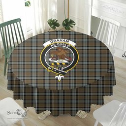 Scottish Graham of Menteith Weathered Crest Tartan Plaid Round Tablecloth Tartan Home Decor Scottish Plaid Tartan Plaid - ScotsTee - scotstee.com
