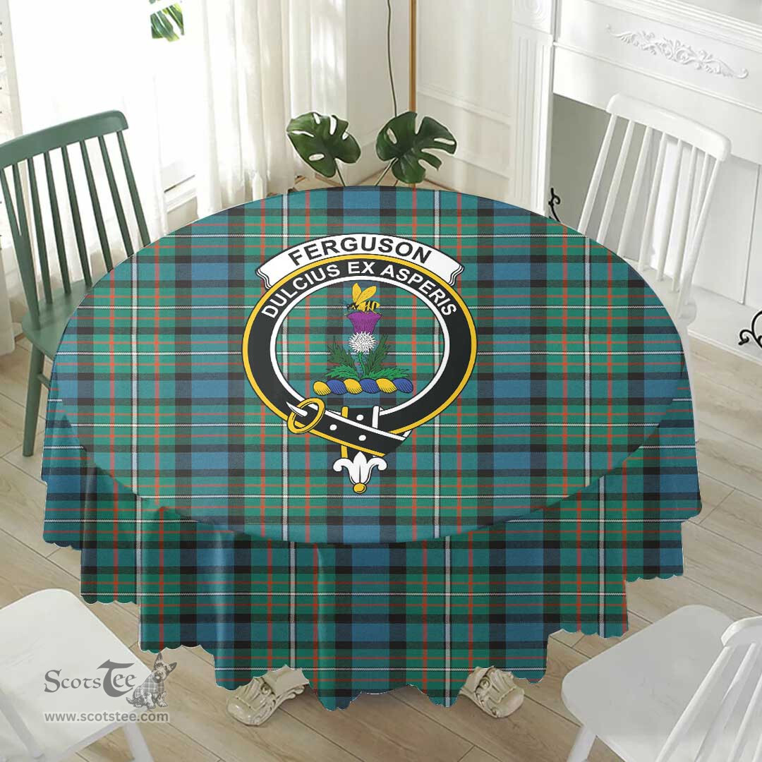Scottish Ferguson Ancient Crest Tartan Plaid Round Tablecloth Tartan Home Decor Scottish Plaid Tartan Plaid - ScotsTee - scotstee.com
