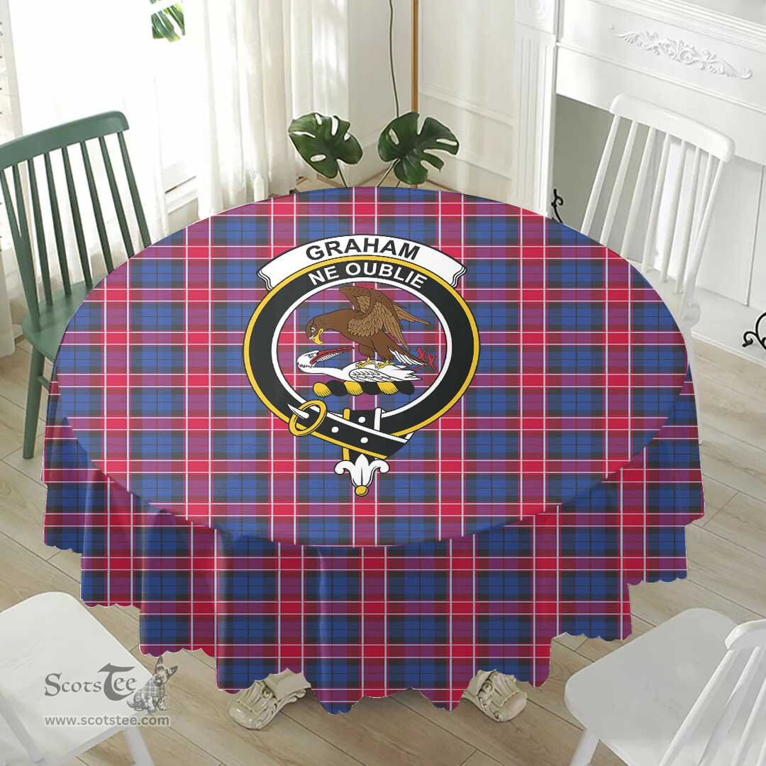 Scottish Graham of Menteith Red Crest Tartan Plaid Round Tablecloth Tartan Home Decor Scottish Plaid Tartan Plaid - ScotsTee - scotstee.com