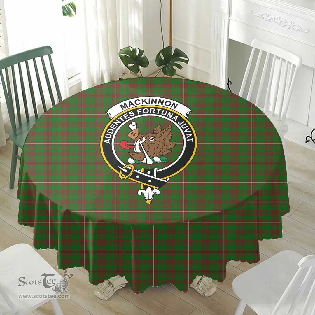 Scottish MacKinnon Hunting Modern Crest Tartan Plaid Round Tablecloth Tartan Home Decor Scottish Plaid Tartan Plaid - ScotsTee - scotstee.com
