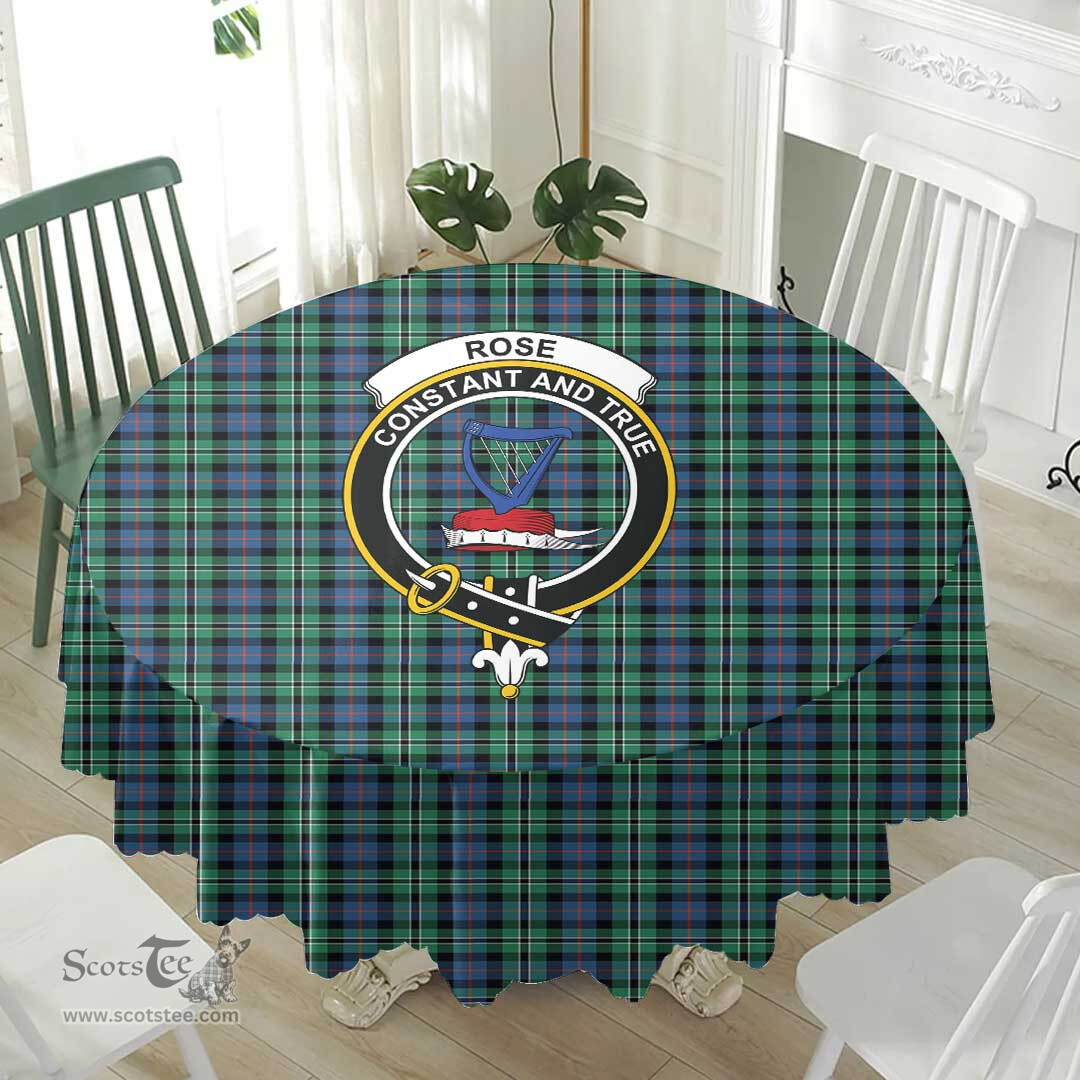 Scottish Rose Hunting Ancient Crest Tartan Plaid Round Tablecloth Tartan Home Decor Scottish Plaid Tartan Plaid - ScotsTee - scotstee.com