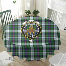 Scottish MacKenzie Dress Modern Crest Tartan Plaid Round Tablecloth Tartan Home Decor Scottish Plaid Tartan Plaid - ScotsTee - scotstee.com