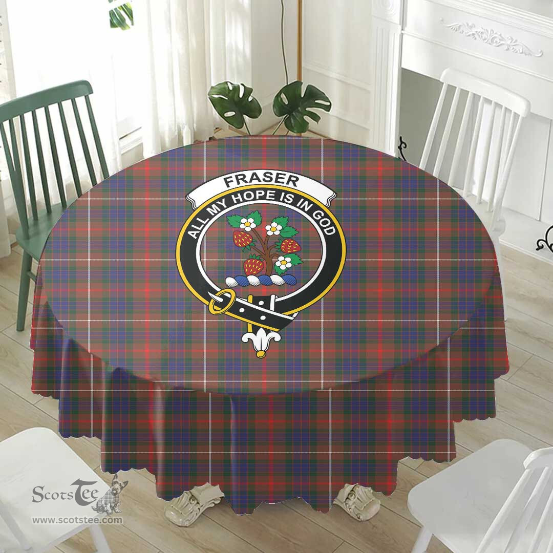 Scottish Fraser Hunting Modern Crest Tartan Plaid Round Tablecloth Tartan Home Decor Scottish Plaid Tartan Plaid - ScotsTee - scotstee.com