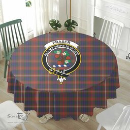 Scottish Fraser Hunting Modern Crest Tartan Plaid Round Tablecloth Tartan Home Decor Scottish Plaid Tartan Plaid - ScotsTee - scotstee.com