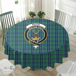 Scottish Keith Ancient Crest Tartan Plaid Round Tablecloth Tartan Home Decor Scottish Plaid Tartan Plaid - ScotsTee - scotstee.com
