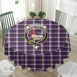 Scottish MacDonald Dress Modern Crest Tartan Plaid Round Tablecloth Tartan Home Decor Scottish Plaid Tartan Plaid - ScotsTee - scotstee.com