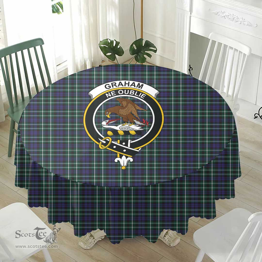 Scottish Graham of Montrose Modern Crest Tartan Plaid Round Tablecloth Tartan Home Decor Scottish Plaid Tartan Plaid - ScotsTee - scotstee.com