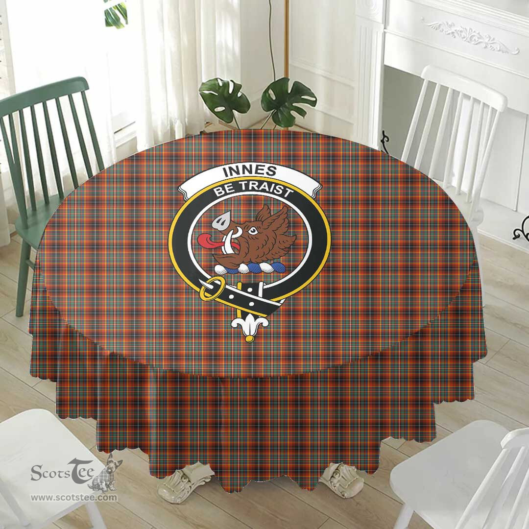 Scottish Innes Ancient Crest Tartan Plaid Round Tablecloth Tartan Home Decor Scottish Plaid Tartan Plaid - ScotsTee - scotstee.com