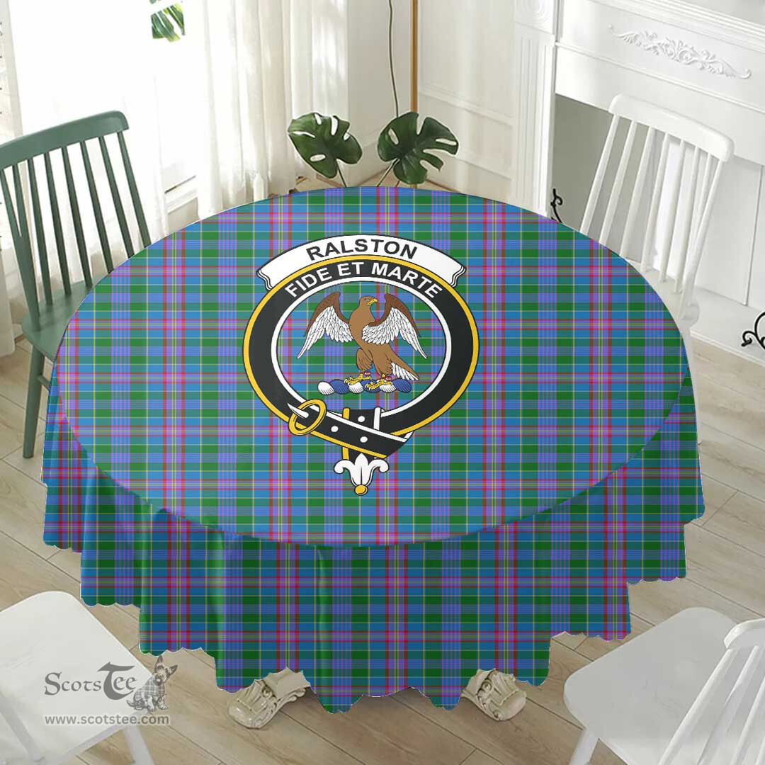 Scottish Ralston Crest Tartan Plaid Round Tablecloth Tartan Home Decor Scottish Plaid Tartan Plaid - ScotsTee - scotstee.com