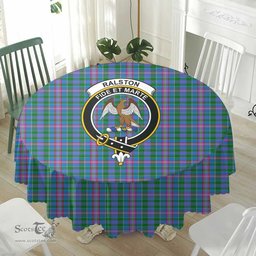Scottish Ralston Crest Tartan Plaid Round Tablecloth Tartan Home Decor Scottish Plaid Tartan Plaid - ScotsTee - scotstee.com