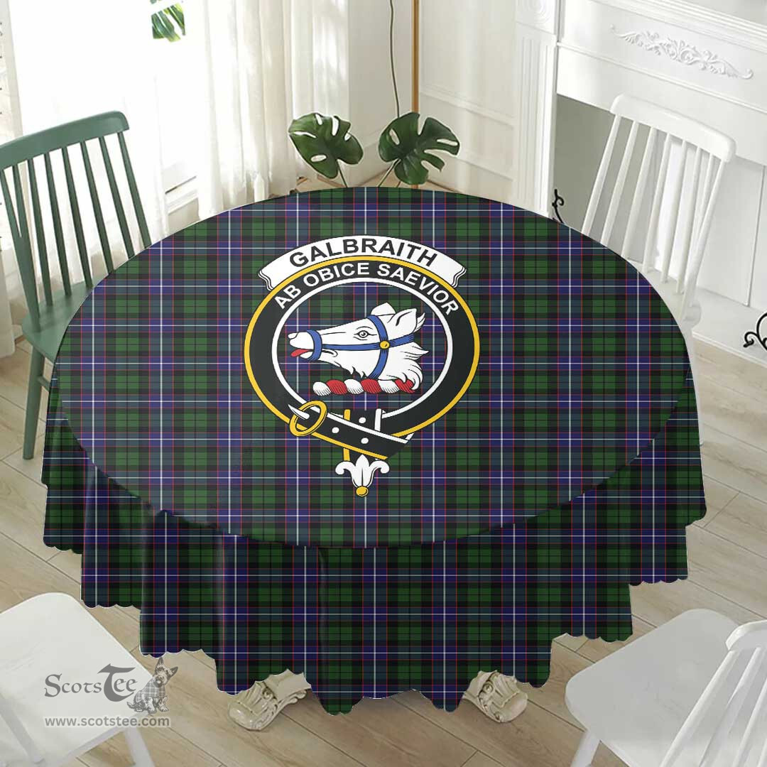 Scottish Galbraith Modern Crest Tartan Plaid Round Tablecloth Tartan Home Decor Scottish Plaid Tartan Plaid - ScotsTee - scotstee.com