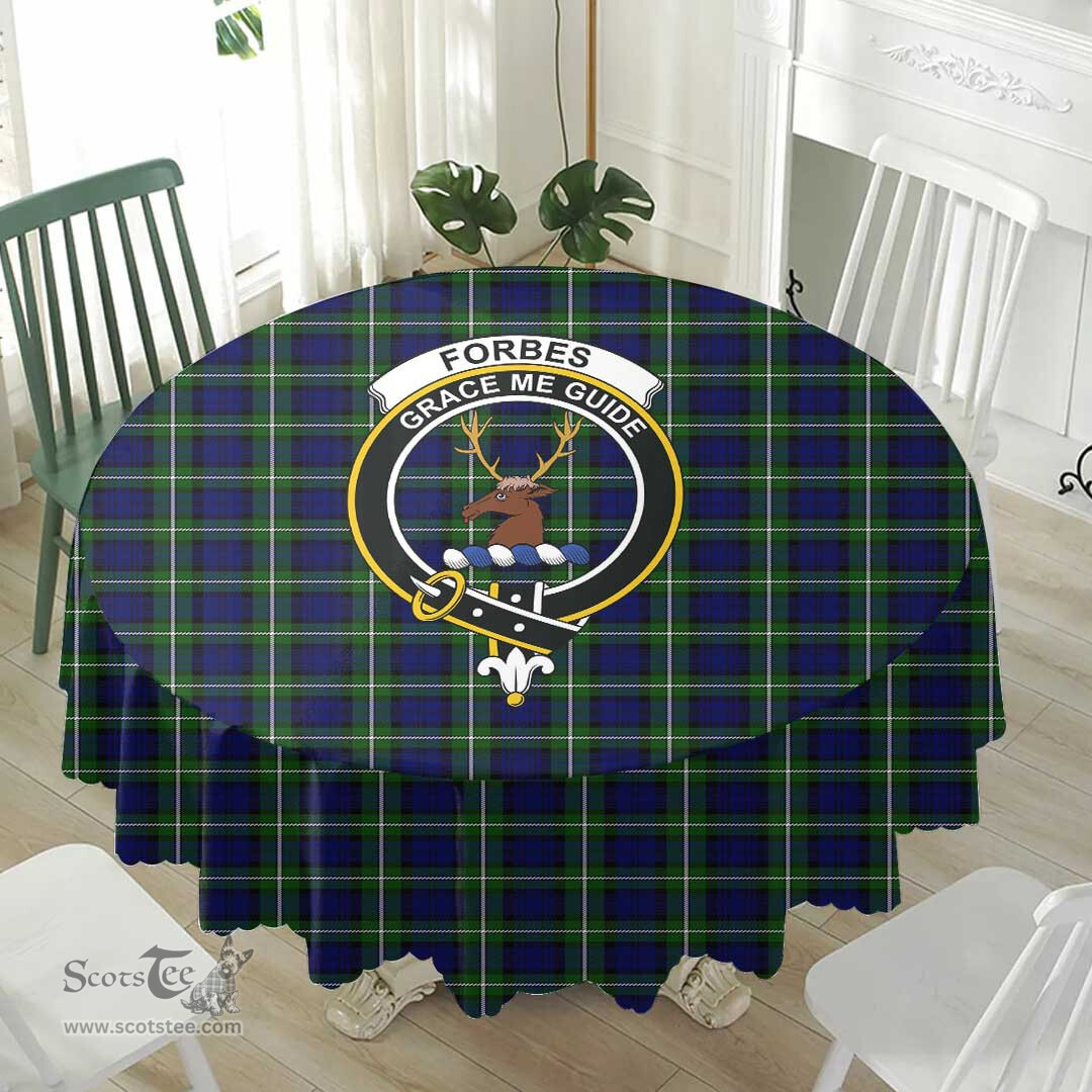 Scottish Forbes Modern Crest Tartan Plaid Round Tablecloth Tartan Home Decor Scottish Plaid Tartan Plaid - ScotsTee - scotstee.com