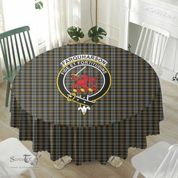 Scottish Farquharson Weathered Crest Tartan Plaid Round Tablecloth Tartan Home Decor Scottish Plaid Tartan Plaid - ScotsTee - scotstee.com