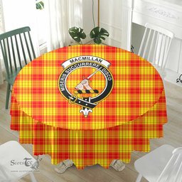 Scottish MacMillan Clan Crest Tartan Plaid Round Tablecloth Tartan Home Decor Scottish Plaid Tartan Plaid - ScotsTee - scotstee.com
