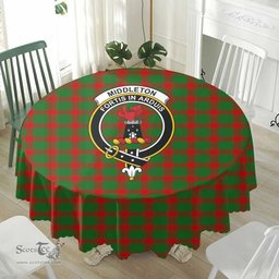 Scottish Middleton Modern Crest Tartan Plaid Round Tablecloth Tartan Home Decor Scottish Plaid Tartan Plaid - ScotsTee - scotstee.com