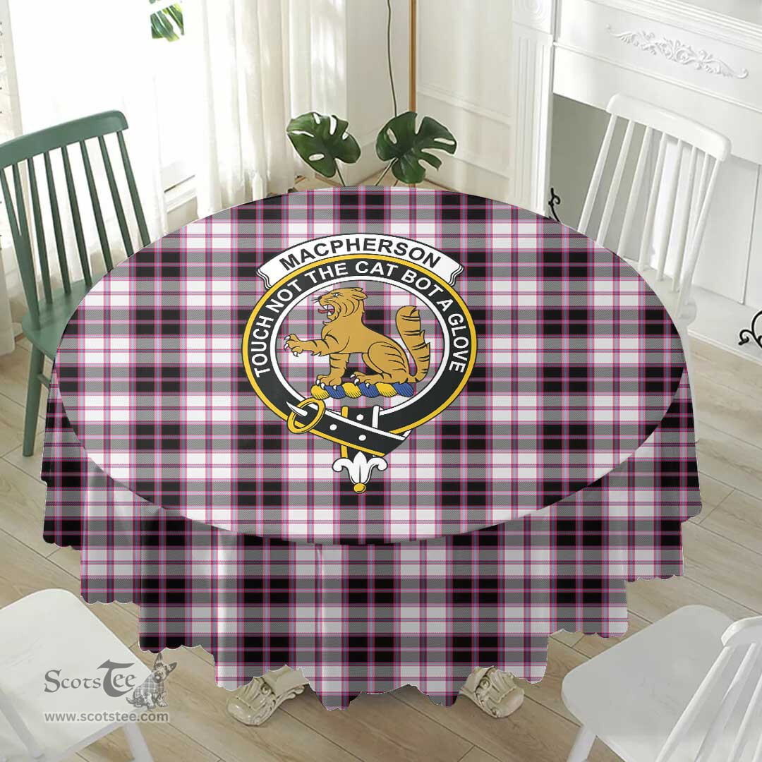 Scottish MacPherson Hunting Modern Crest Tartan Plaid Round Tablecloth Tartan Home Decor Scottish Plaid Tartan Plaid - ScotsTee - scotstee.com