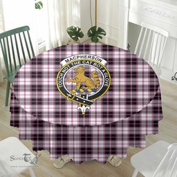 Scottish MacPherson Hunting Modern Crest Tartan Plaid Round Tablecloth Tartan Home Decor Scottish Plaid Tartan Plaid - ScotsTee - scotstee.com