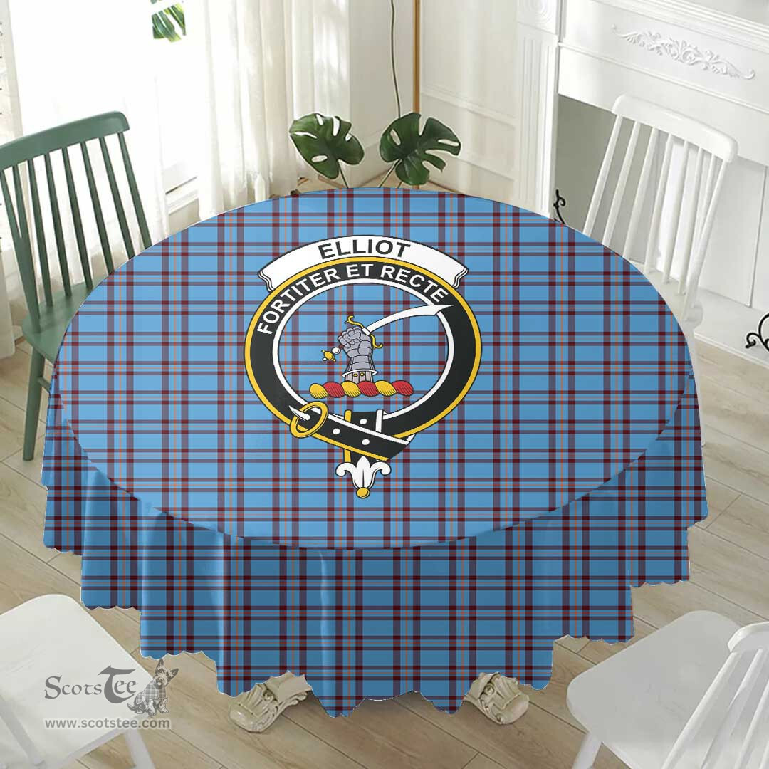 Scottish Elliot Ancient Crest Tartan Plaid Round Tablecloth Tartan Home Decor Scottish Plaid Tartan Plaid - ScotsTee - scotstee.com