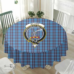 Scottish Elliot Ancient Crest Tartan Plaid Round Tablecloth Tartan Home Decor Scottish Plaid Tartan Plaid - ScotsTee - scotstee.com