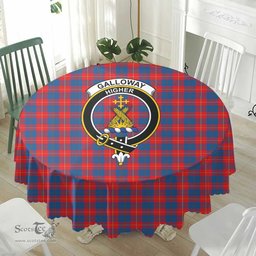 Scottish Galloway Red Crest Tartan Plaid Round Tablecloth Tartan Home Decor Scottish Plaid Tartan Plaid - ScotsTee - scotstee.com