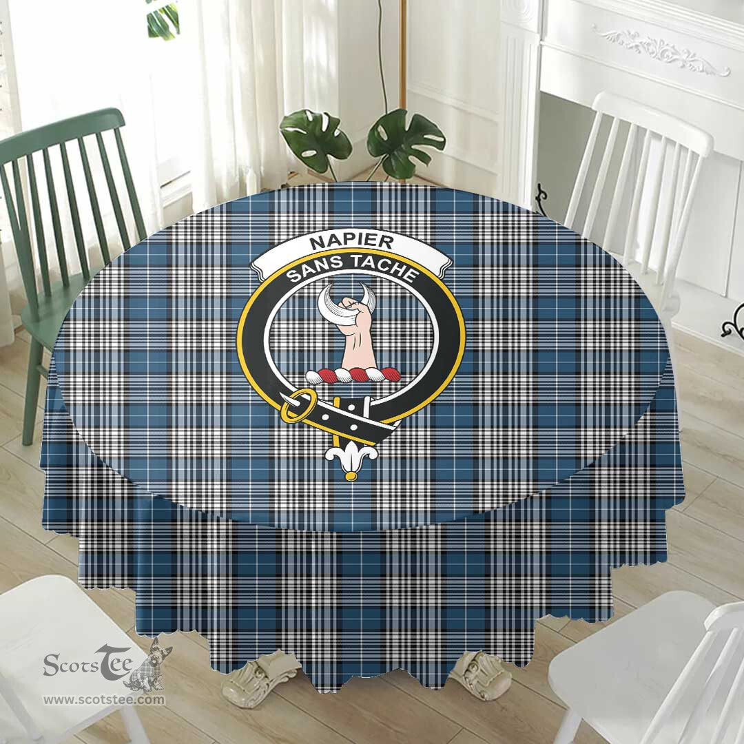 Scottish Napier Modern Crest Tartan Plaid Round Tablecloth Tartan Home Decor Scottish Plaid Tartan Plaid - ScotsTee - scotstee.com