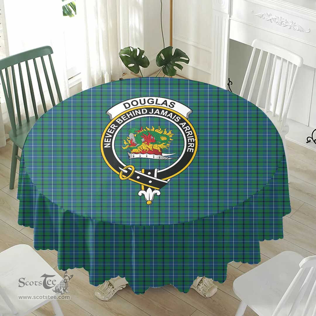 Scottish Douglas Ancient Crest Tartan Plaid Round Tablecloth Tartan Home Decor Scottish Plaid Tartan Plaid - ScotsTee - scotstee.com