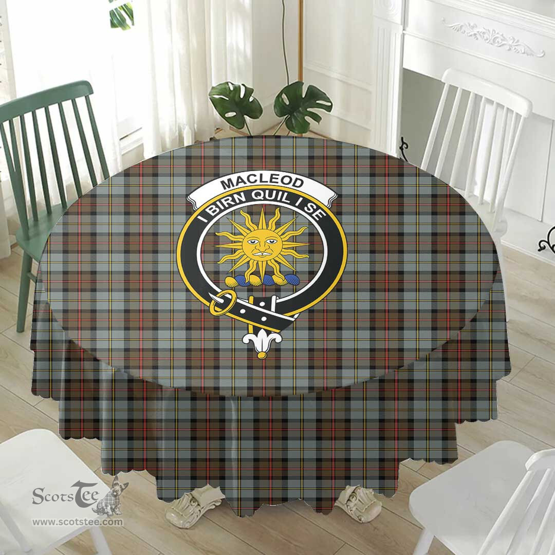 Scottish MacLeod of Harris Weathered Crest Tartan Plaid Round Tablecloth Tartan Home Decor Scottish Plaid Tartan Plaid - ScotsTee - scotstee.com