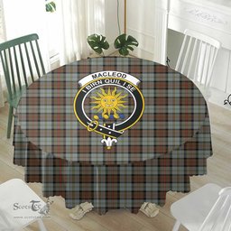 Scottish MacLeod of Harris Weathered Crest Tartan Plaid Round Tablecloth Tartan Home Decor Scottish Plaid Tartan Plaid - ScotsTee - scotstee.com