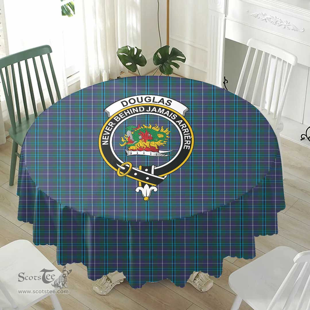 Scottish Douglas Modern Crest Tartan Plaid Round Tablecloth Tartan Home Decor Scottish Plaid Tartan Plaid - ScotsTee - scotstee.com