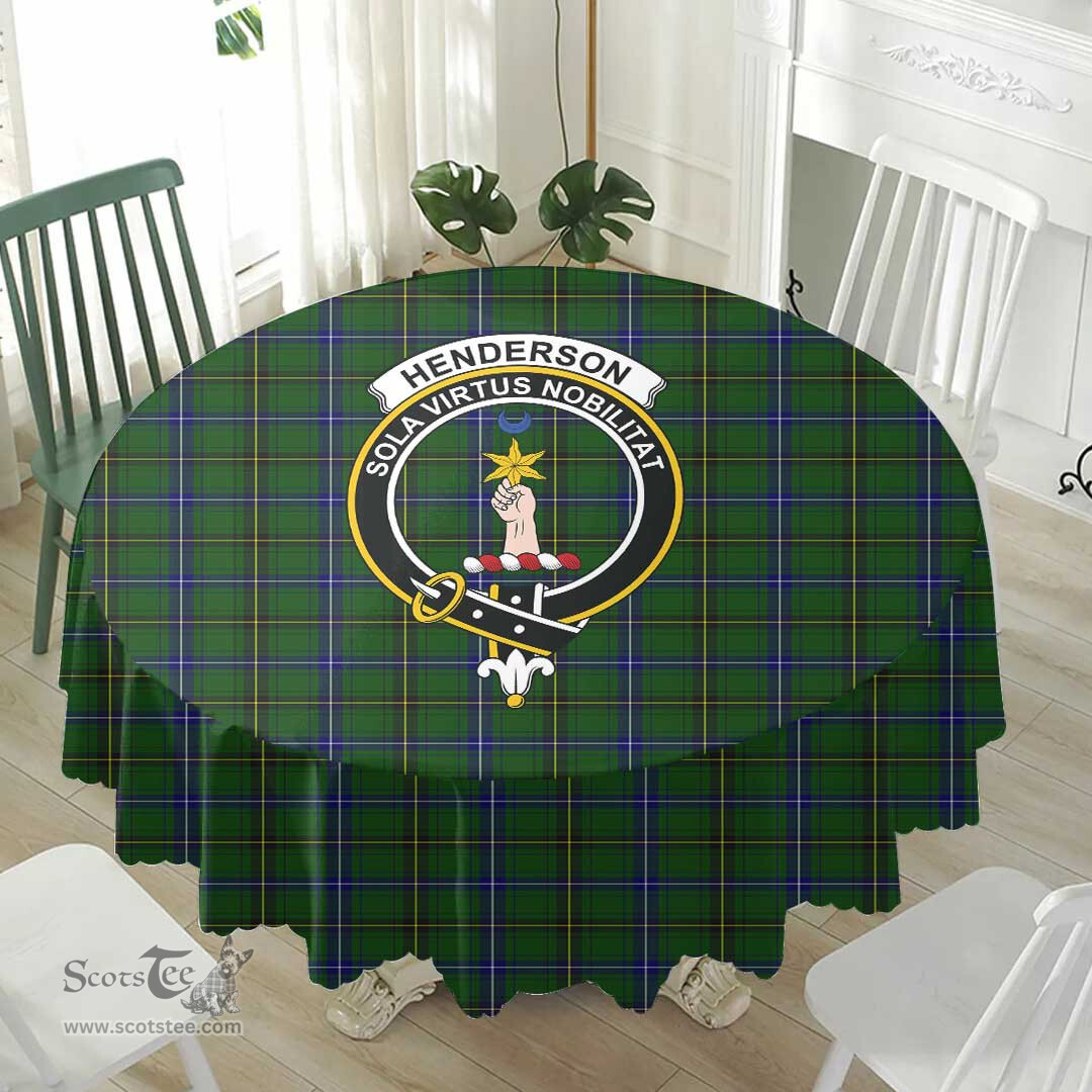 Scottish Henderson Modern Crest Tartan Plaid Round Tablecloth Tartan Home Decor Scottish Plaid Tartan Plaid - ScotsTee - scotstee.com