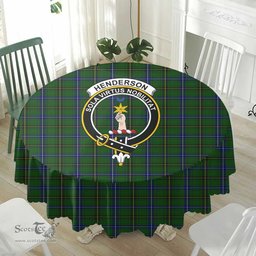 Scottish Henderson Modern Crest Tartan Plaid Round Tablecloth Tartan Home Decor Scottish Plaid Tartan Plaid - ScotsTee - scotstee.com