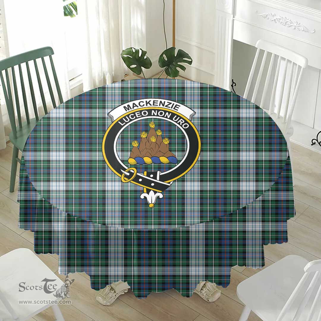 Scottish MacKenzie Dress Ancient Crest Tartan Plaid Round Tablecloth Tartan Home Decor Scottish Plaid Tartan Plaid - ScotsTee - scotstee.com