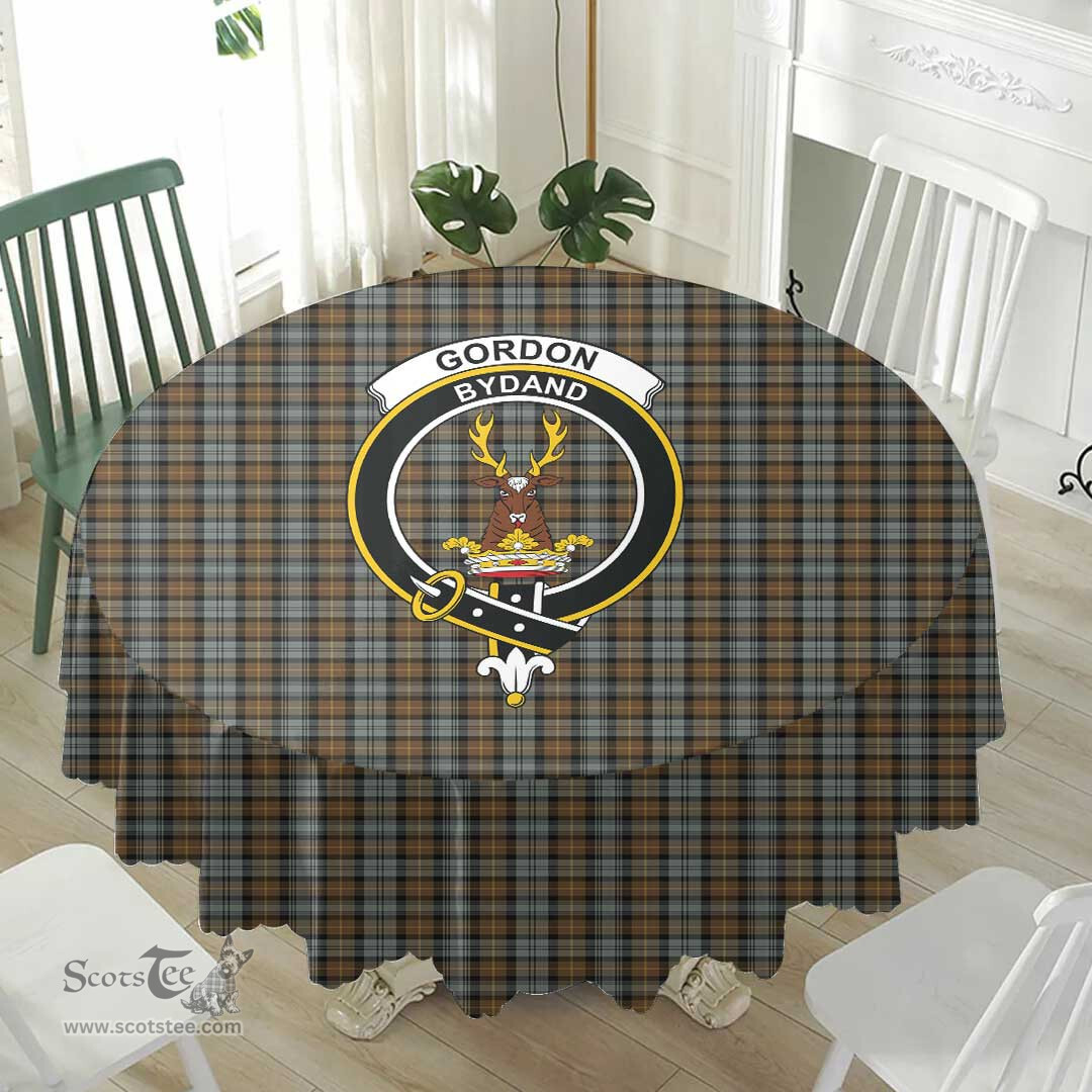 Scottish Gordon Weathered Crest Tartan Plaid Round Tablecloth Tartan Home Decor Scottish Plaid Tartan Plaid - ScotsTee - scotstee.com