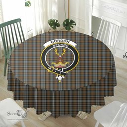 Scottish Gordon Weathered Crest Tartan Plaid Round Tablecloth Tartan Home Decor Scottish Plaid Tartan Plaid - ScotsTee - scotstee.com