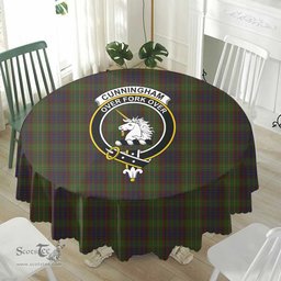 Scottish Cunningham Hunting Modern Crest Tartan Plaid Round Tablecloth Tartan Home Decor Scottish Plaid Tartan Plaid - ScotsTee - scotstee.com